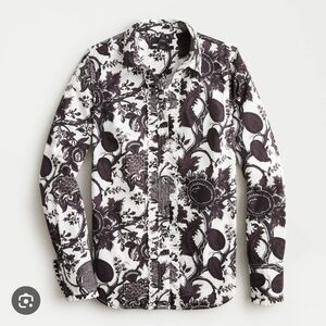 J. Crew Slim Perfect Shirt, Ratti® Sunflower Print, Size 2